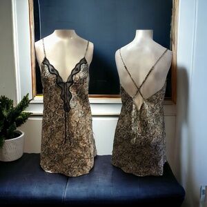 Avon Intimates, Woman, Pijama, Gold-Black, Sz L, Animal print, Braces, Hot.!